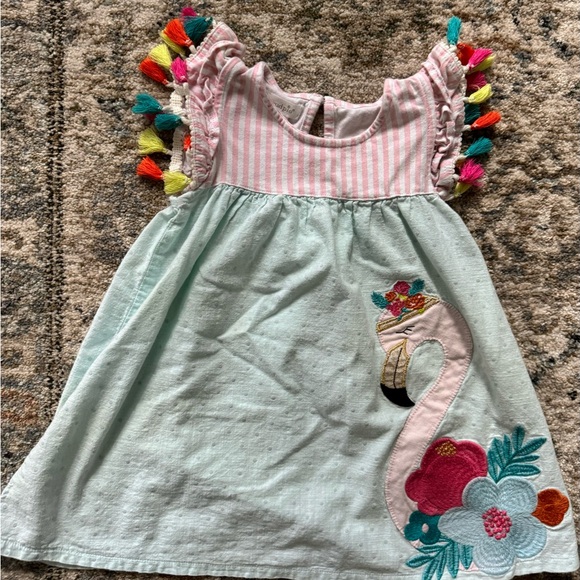 Mudpie toddler flamingo sleeveless dress size 4t - Picture 1 of 4